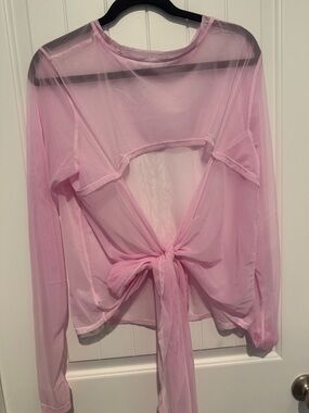 POPFLEX 2X Sheer Pink Mesh Top